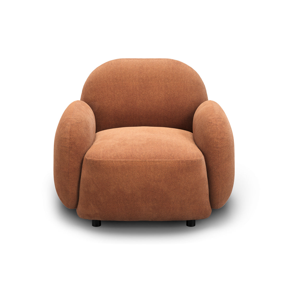 Hagu Rust Orange Chenille Accent Armchair